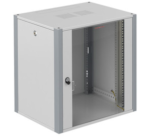 Шкаф телекоммуникационный настенный 19' 12U дверь стекло IP20. 600x450x585mm(ШхГхВ) цвет серый(RAL 7035/RAL7000) (SYSMATRIX) WP 6412.710