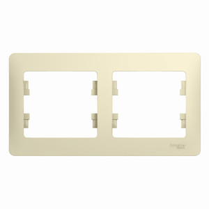 GLOSSA Рамка горизонтальная 2 поста бежевая (Systeme Electric) GSL000202