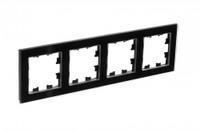 Рамка четырехпостовая ATLASDESIGN NATURE, ОРГАНИЧЕСКОЕ СТЕКЛО ЧЕРНЫЙ (Systeme Electric) ATN321004