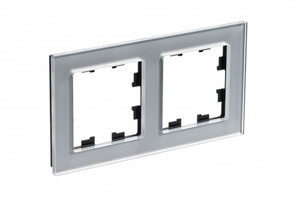 Рамка двухпостовая ATLASDESIGN NATURE, ОРГАНИЧЕСКОЕ СТЕКЛО АЛЮМИНИЙ (Systeme Electric) ATN320302