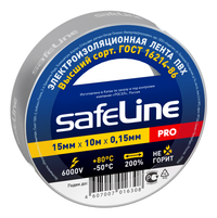 Изолента Safeline 15/10 серо-стальной (SafeLine) 12121