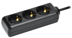 Удлинитель У03 3 места с заземлением 5м 3х1мм2 16А 250В черный (IEK) WYP10-16-03-05-Z-K02