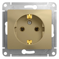 GLOSSA Розетка с заземлением в рамку титан (Systeme Electric) GSL000443