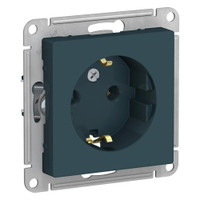 Розетка ATLASDESIGN с заземлением 16А механизм изумруд (Systeme Electric) ATN000843