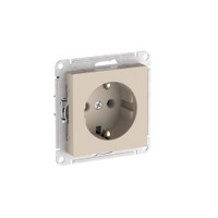 ATLASDESIGN РОЗЕТКА с заземлением, 16А, быстрозажимные клеммы, ПЕСОЧНЫЙ (Systeme Electric) ATN001243S