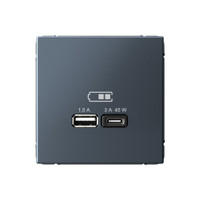 ARTGALLERY USB розетка A + тип-C 45Вт высокоскор.заряд. QC, PD, механизм, грифель (Systeme Electric) GAL000729
