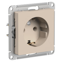 ATLASDESIGN РОЗЕТКА с заземлением, 16А, механизм, ПЕСОЧНЫЙ (Systeme Electric) ATN001243