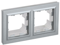 BRITE Рамка 2 поста IP44 РУ-2-БрА-44 алюминий (IEK) BR-M22-44-K47