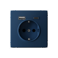 ARTGALLERY розетка 16А с 2 USB A+C, 5В/2,4А/3,0А, 2х5В/1,5А, механизм, аквамарин (Systeme Electric) GAL001132