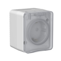 AtlasDesign PROFI IP54 открытой установки розетка с заземлением со шторками 16А 250В, серый (Systeme Electric) ATN543045