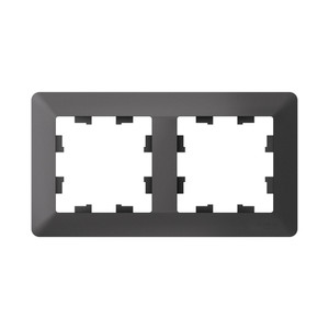 ATLASDESIGN AIR 2-постовая РАМКА, БАЗАЛЬТ/дымчатый черный (Systeme Electric) ATN221402