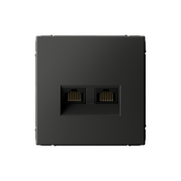 ARTGALLERY РОЗЕТКА двойная компьютерная RJ45+RJ45, кат. 5е, механизм, БАЗАЛЬТ (Systeme Electric) GAL001485