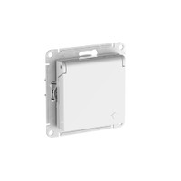 ATLASDESIGN РОЗЕТКА с заземлемлением со шторкой с крышкой, 16А ,IP20, быстрозажимные клеммы, БЕЛЫЙ (Systeme Electric) ATN000146S