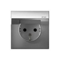 ARTGALLERY розетка с заземл. со шт. с крышк, 16А, IP44, механизм, алюминий (Systeme Electric) GAL440346