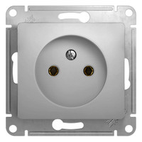 GLOSSA Розетка без заземления в рамку алюминий (Systeme Electric) GSL000341