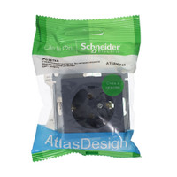 Розетка ATLASDESIGN с заземлением 16А механизм грифель (Systeme Electric) ATN000743
