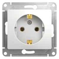 GLOSSA Розетка с заземлением в рамку белая (Systeme Electric) GSL000143