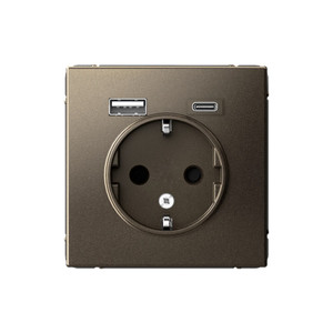 ARTGALLERY розетка 16А с 2 USB A+C, 5В/2,4А/3,0А, 2х5В/1,5А, механизм, мокко (Systeme Electric) GAL000632