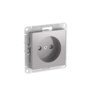 ATLASDESIGN РОЗЕТКА без заземления со шторками, 16А, быстрозажимные клеммы, АЛЮМИНИЙ (Systeme Electric) ATN000349S