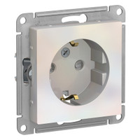 Розетка ATLASDESIGN с заземлением со шторками 16А механизм жемчуг (Systeme Electric) ATN000445