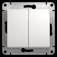 GLOSSA Выключатель двухклавишный в рамку белый сх.5 (Systeme Electric) GSL000151