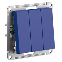ATLASDESIGN выключатель трехклавишный, сх.1+1+1, 10АХ, механизм, АКВАМАРИН (Systeme Electric) ATN001131