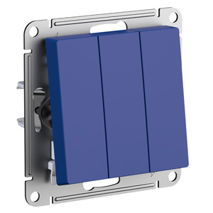 ATLASDESIGN выключатель трехклавишный, сх.1+1+1, 10АХ, механизм, АКВАМАРИН (Systeme Electric) ATN001131
