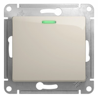 Выключатель одноклавишный, с подсветкой, механизм схема 1а молочный (Systeme Electric) GSL000913