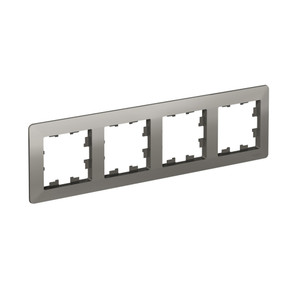 ATLASDESIGN AIR 4-постовая РАМКА, СТАЛЬ/дымчатый черный (Systeme Electric) ATN220904