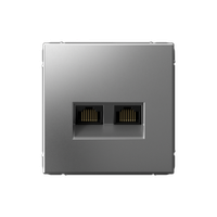 ARTGALLERY РОЗЕТКА двойная компьютерная RJ45+RJ45, кат. 5е, механизм, СТАЛЬ (Systeme Electric) GAL000985