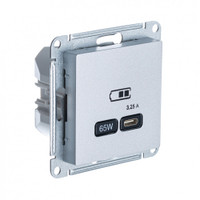 ATLASDESIGN USB РОЗЕТКА тип-C 65W высокоскор.заряд. QC, PD, механизм, АЛЮМИНИЙ (Systeme Electric) ATN000327