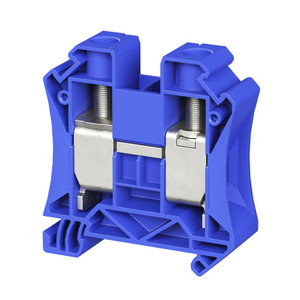 Клемма проходная, винтовой зажим, 2 точки подключения, 35 кв.мм, синяя (DKC) TUR-35R-BU
