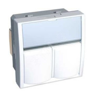 Розетка компьютерная 2XRJ45 категория 6 неэкранированная Actassi S-One (Schneider Electric) ALB44326N