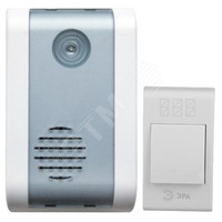 Звонок дверной беспроводной на батарейках 32 мелодии 100м IP20 LED подсветка динамика белый 2АА/А23 C31 (ЭРА) Б0018494