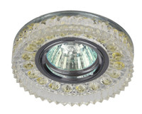 Светильник точечный DK LD14 SL/WH декор cо светодиодной подсветкой MR16, прозрачный (ЭРА) Б0028079