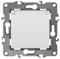 Розетка однофазная скрытого монтажа, в рамку с заземлением со шторками белый с крышкой 16А 250В IP20 автоматические (безвинтовые) зажимы 12-2003-01 Эра 12 (ЭРА) Б0038806