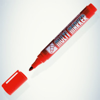 Маркер перманентный Multi Marker красный, пулевидный, 3мм (Crown) CPM-800