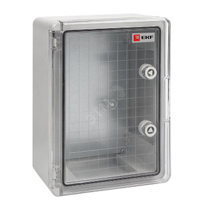 Бокс пластиковый с монтажной платой прозр. дверь 300х200х130 мм IP65 PROxima (EKF) PBT65MP001