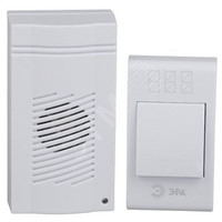 Звонок дверной беспроводной на батарейках 32 мелодии 100м IP20 со световой индикацией белый 2ААA/А23 C51 (ЭРА) Б0018092