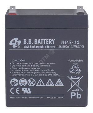 Аккумулятор 12В 5Ач (B.B.Battery) BP 5-12