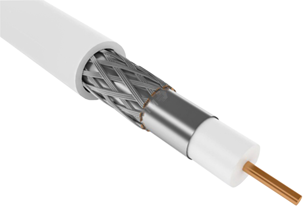 Кабель коаксиальный RG59 CCS 75Ом FPE PVC бел (10 0м)GENERICA (Generica) CC1-R5F1-111-100-G