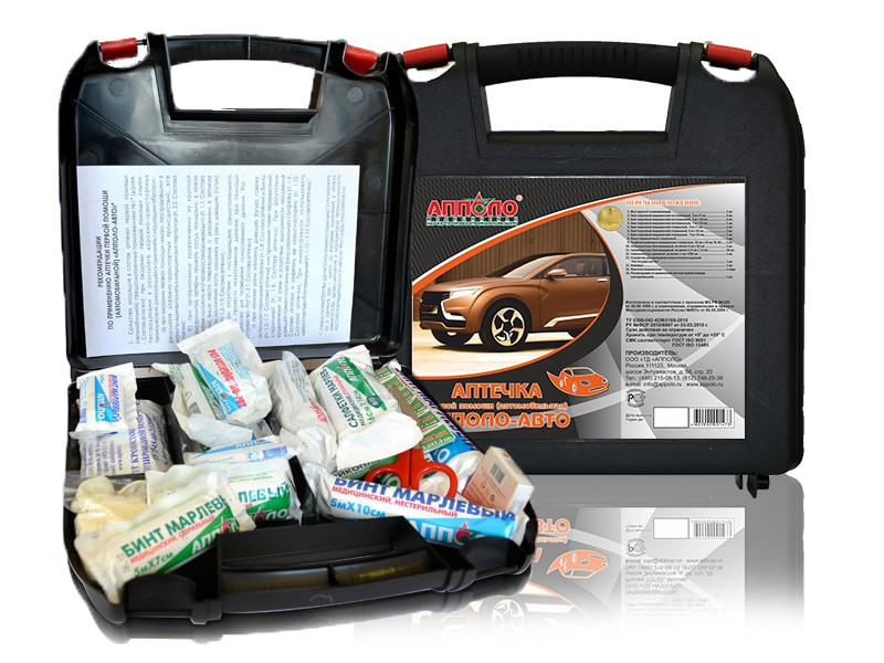 Аптечка первой помощи автомобильная АППОЛО-АВТО (пластиковый чемоданчик)