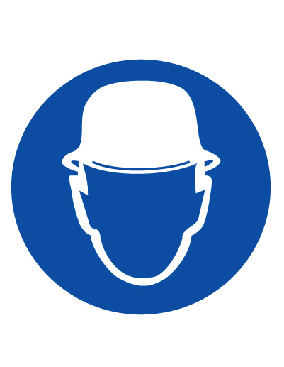 Знак предписывающий M02 Работать в защитной каске (шлеме) (Пленка 200 х 200)