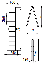 Лестница-трансформер стеклопластиковая ЛСПТД-1,5