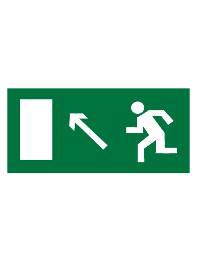 Знак эвакуационный E06 Направление к эвакуационному выходу налево вверх (Пленка 150 х 300)