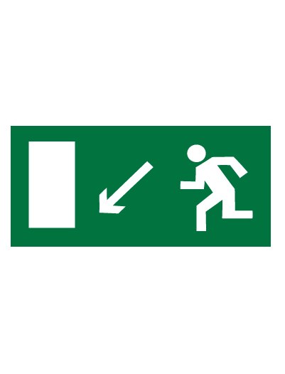 Знак эвакуационный E08 Направление к эвакуационному выходу налево вниз (Пленка 150 х 300)