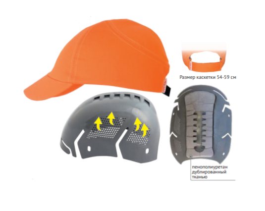 Каскетка защитная RZ FavoriT CAP оранжевая 95514