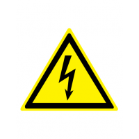 Знак предупреждающий W08 Опасность поражения электрическим током (Пленка 200 х 200)