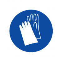 Знак предписывающий M06 Работать в защитных перчатках (Пленка 100 х 100)