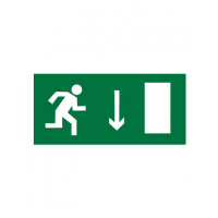 Знак эвакуационный E09 Указатель двери эвакуационного выхода (правосторонний) (Пленка 150 х 300)